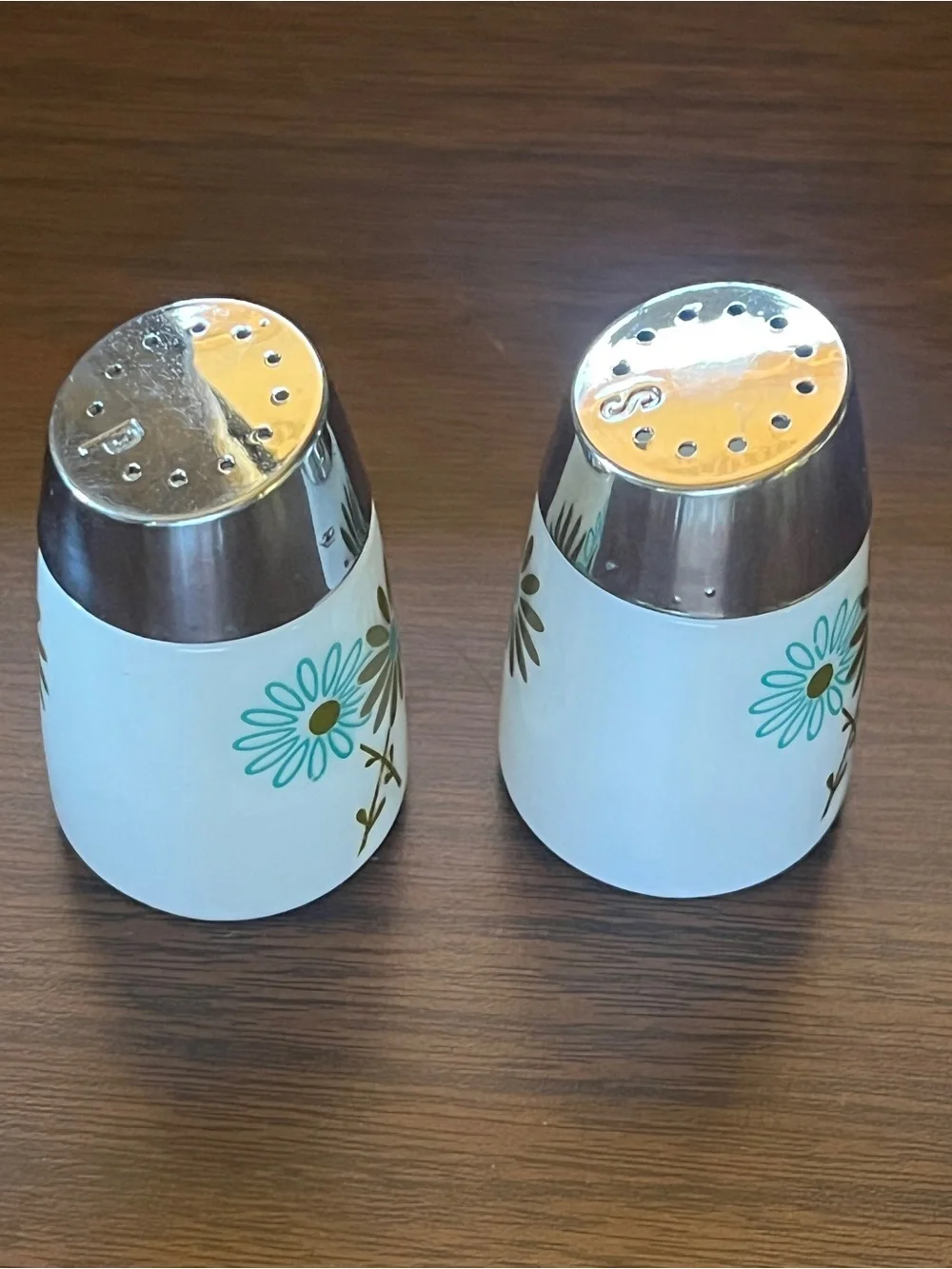 Vintage Dispensers Inc. Milk Glass Salt and Pepper Shakers from the 70s